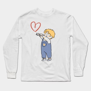 Boy close the heart Long Sleeve T-Shirt